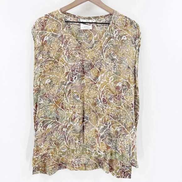 Red Threads Women's Brown 2 Piece Set Blouse Hippie Top Size L - Picture 7 of 7